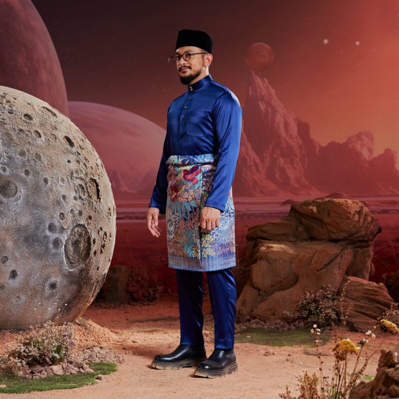 Baju Melayu Dewasa Slim Fit - Navy Blue