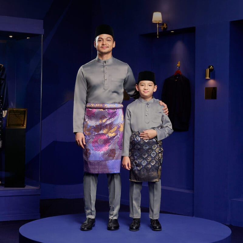 Baju Melayu Slim Fit - Lava Grey