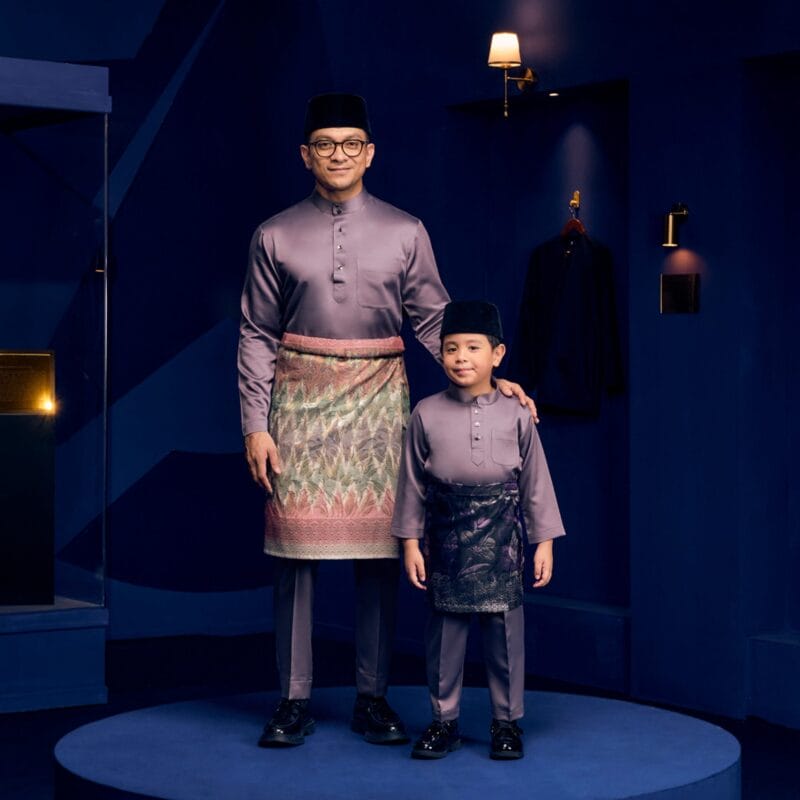 Baju Melayu Slim Fit - Mauve Purple