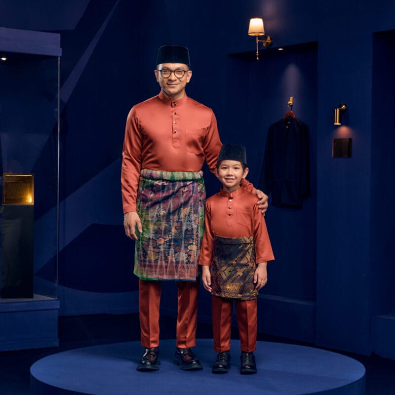 Baju Melayu Slim Fit - Burnt Orange