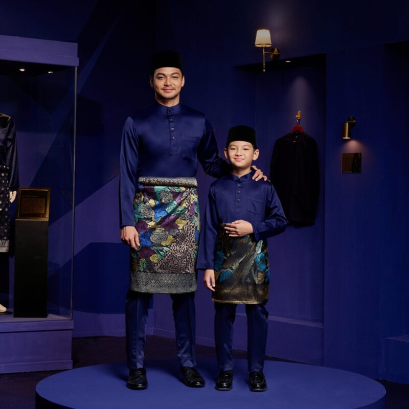 Baju Melayu Tailored Fit Plus Size - Navy Blue