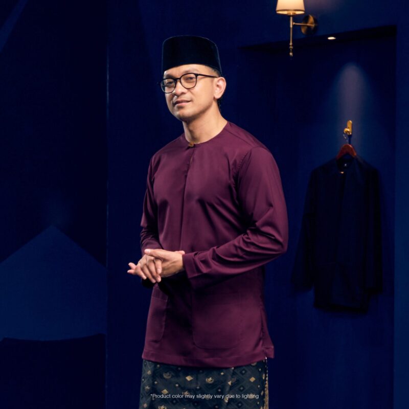 Baju Melayu Teluk Belanga Plus Size - Wine