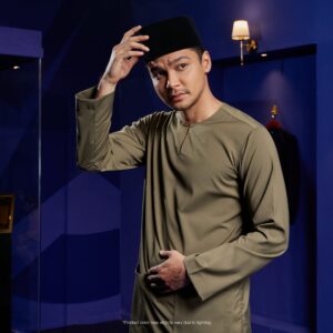 Baju Melayu Teluk Belanga Plus Size - Army Green