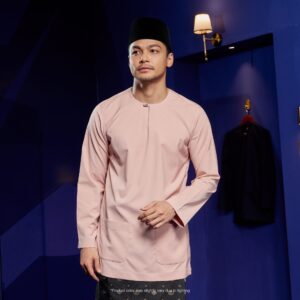Baju Melayu Teluk Belanga Plus Size - Rose Gold
