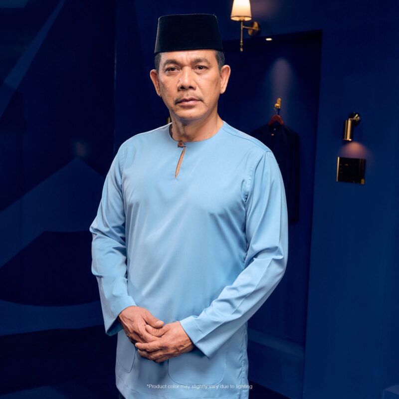 Baju Melayu Teluk Belanga Plus Size - Moody Blue