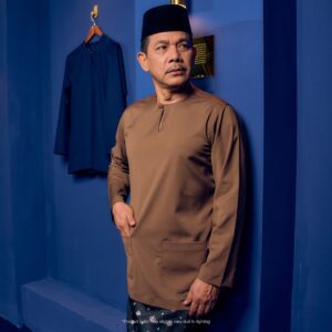 Baju Melayu Teluk Belanga Plus Size - Chestnut