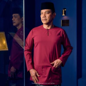 Baju Melayu Teluk Belanga Plus Size - Fuchsia Pink