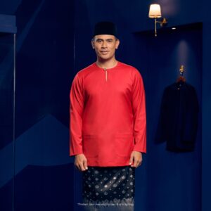Baju Melayu Teluk Belanga Plus Size - Scarlet Red