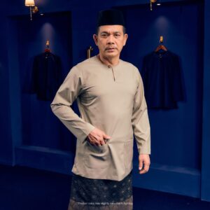 Baju Melayu Teluk Belanga Plus Size - Smoke Green