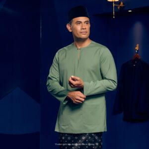Baju Melayu Teluk Belanga Plus Size - Sage Green