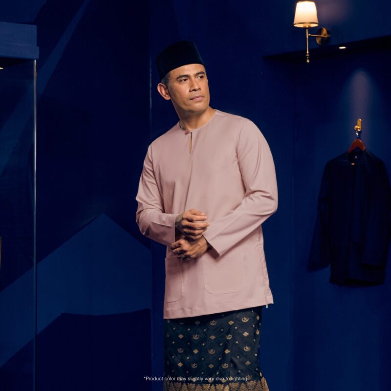 Baju Melayu Teluk Belanga Plus Size - Dusty Pink