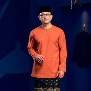 Baju Melayu Teluk Belanga Plus Size - Brick Orange