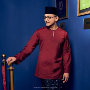 Baju Melayu Teluk Belanga Plus Size - Maroon