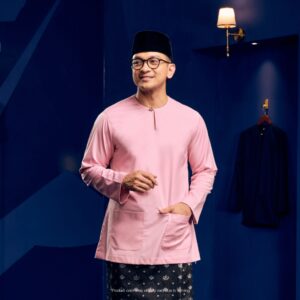 Baju Melayu Teluk Belanga Plus Size - Blush Pink