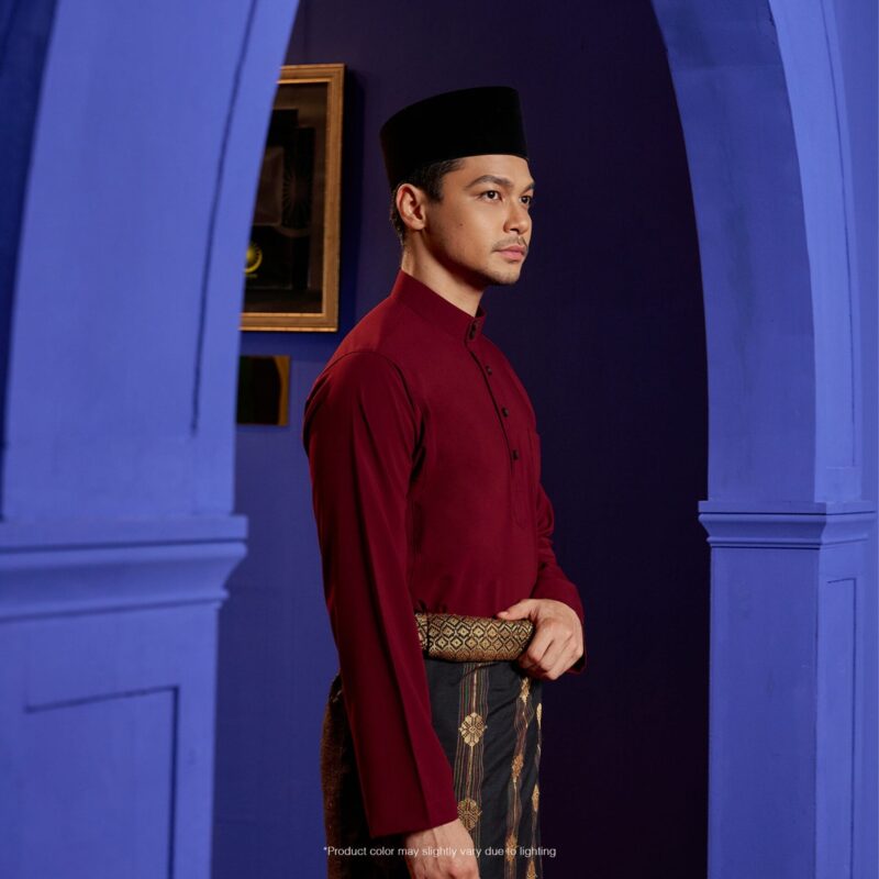 Baju Melayu Traditional Fit Plus Size - Burgundy