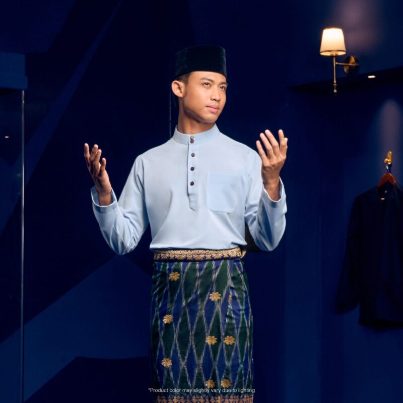 Baju Melayu Traditional Fit Plus Size - Baby Blue