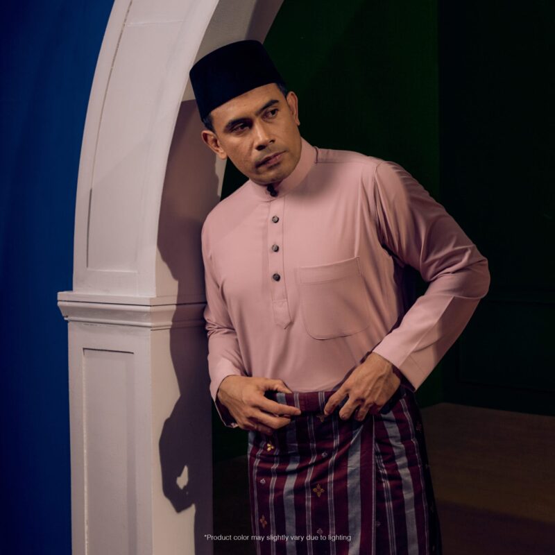 Baju Melayu Traditional Fit Plus Size - Dusty Pink