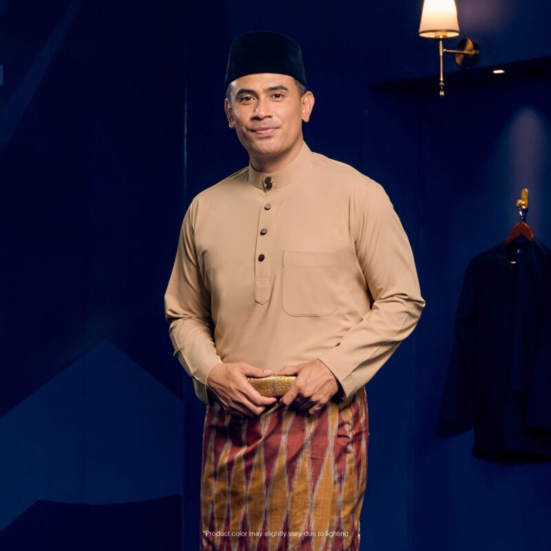 Baju Melayu Traditional Fit Plus Size - Almond