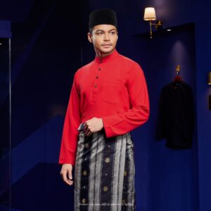 Baju Melayu Traditional Fit Plus Size - Scarlet Red